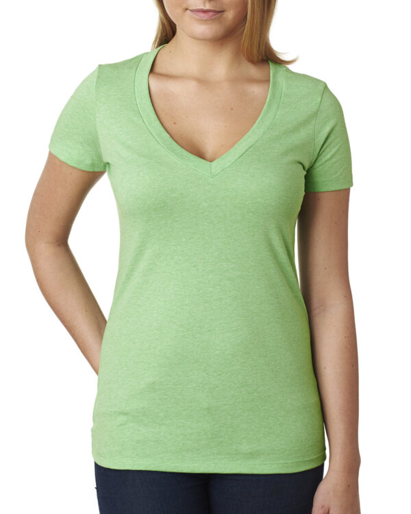 Ladies' CVC Deep V-Neck T-Shirt