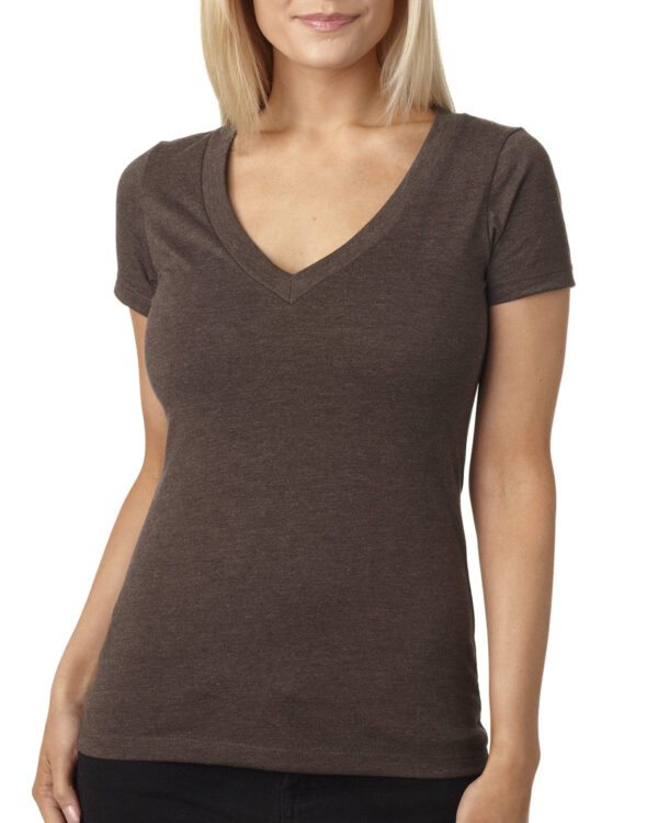 Ladies' CVC Deep V-Neck T-Shirt - Image 4