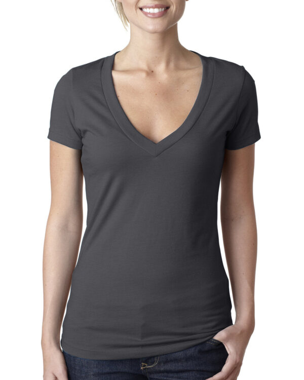 Ladies' CVC Deep V-Neck T-Shirt - Image 8