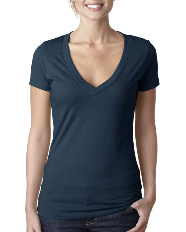 Ladies' CVC Deep V-Neck T-Shirt - Image 12