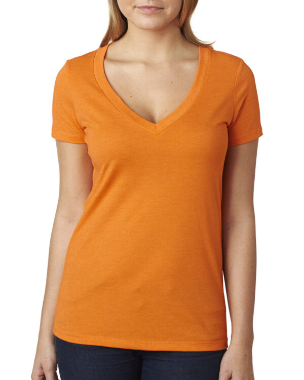 Ladies' CVC Deep V-Neck T-Shirt - Image 13