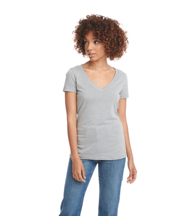 Ladies' CVC Deep V-Neck T-Shirt - Image 14