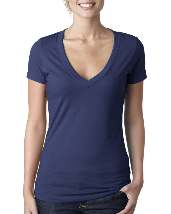 Ladies' CVC Deep V-Neck T-Shirt - Image 18