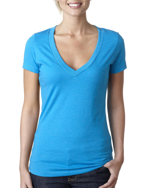 Ladies' CVC Deep V-Neck T-Shirt - Image 19