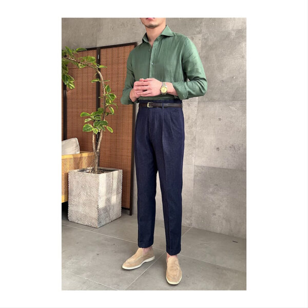 All-match Cotton Casual Denim High-waisted Pants - Image 2