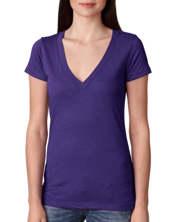 Ladies' Triblend Deep V - Image 4