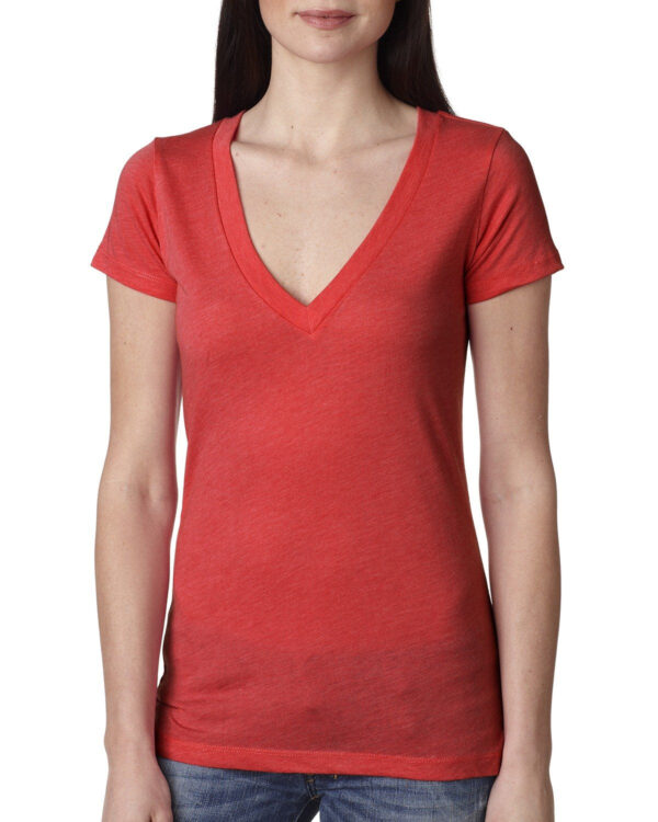 Ladies' Triblend Deep V - Image 8