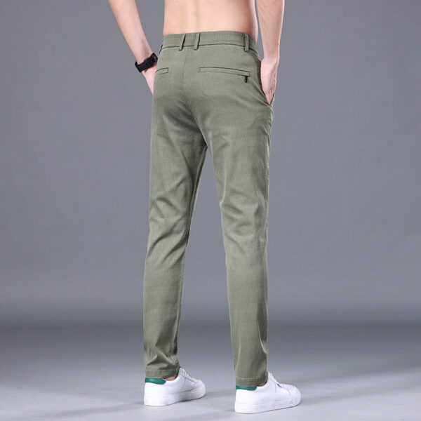 Men's Tencel Straight Trousers Slim Fit Skinny Pants - Image 10