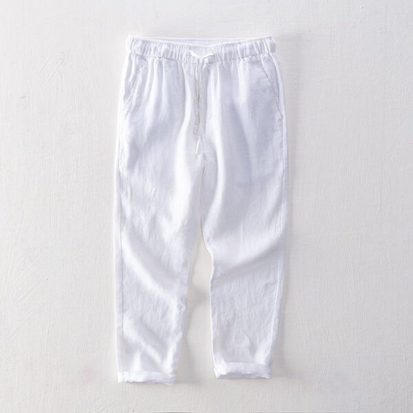 Men's Linen Elastic Waist Casual Pants - Image 2