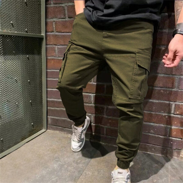 Mens Sports Pants With Pockets Casual Cargo Trousers - Image 4