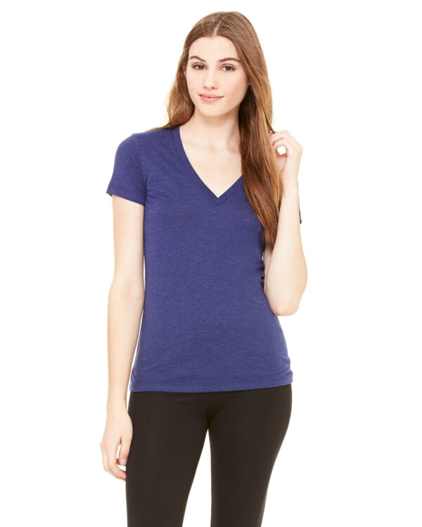 EFFORTLESSLY-TRENDY-BELLA-CANVAS-LADIES-TRIBLEND-SHORT-SLEEVE-DEEP-V-NECK-T-SHIRT