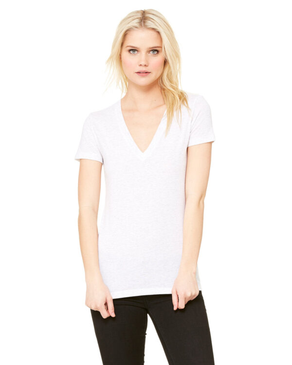 EFFORTLESSLY-TRENDY-BELLA-CANVAS-LADIES-TRIBLEND-SHORT-SLEEVE-DEEP-V-NECK-T-SHIRT