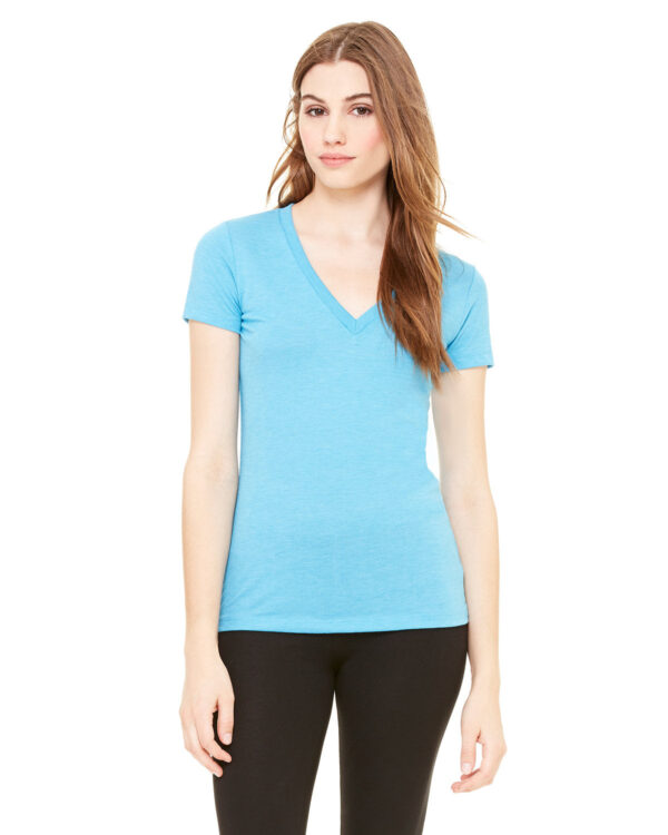 EFFORTLESSLY-TRENDY-BELLA-CANVAS-LADIES-TRIBLEND-SHORT-SLEEVE-DEEP-V-NECK-T-SHIRT