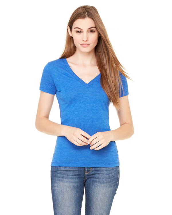 EFFORTLESSLY-TRENDY-BELLA-CANVAS-LADIES-TRIBLEND-SHORT-SLEEVE-DEEP-V-NECK-T-SHIRT