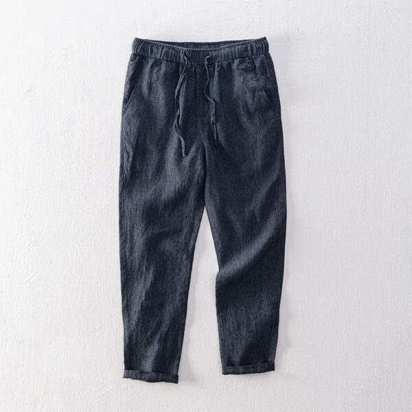 Men's Linen Elastic Waist Casual Pants - Image 7