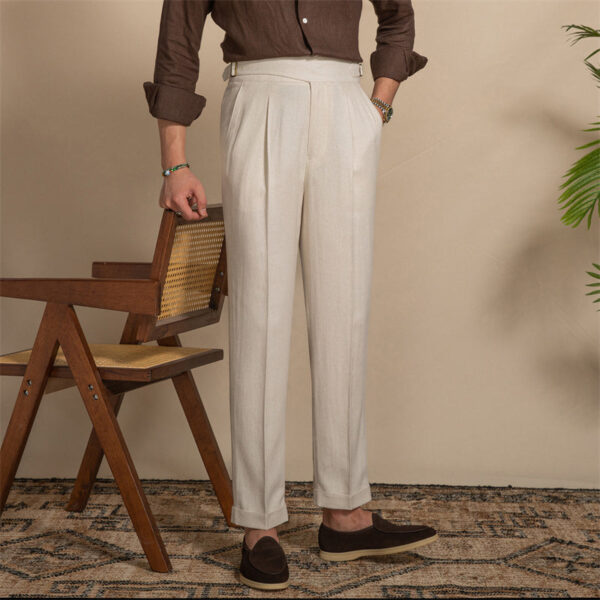 Light Drape Breathable Silhouette Casual Western Pants High Waist - Image 4