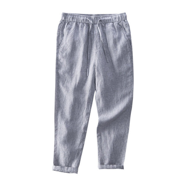 Men's Linen Elastic Waist Casual Pants - Image 5