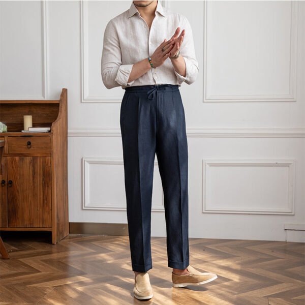 Casual Thin Tethered Linen Pant For Commuting Lightweight - Image 3