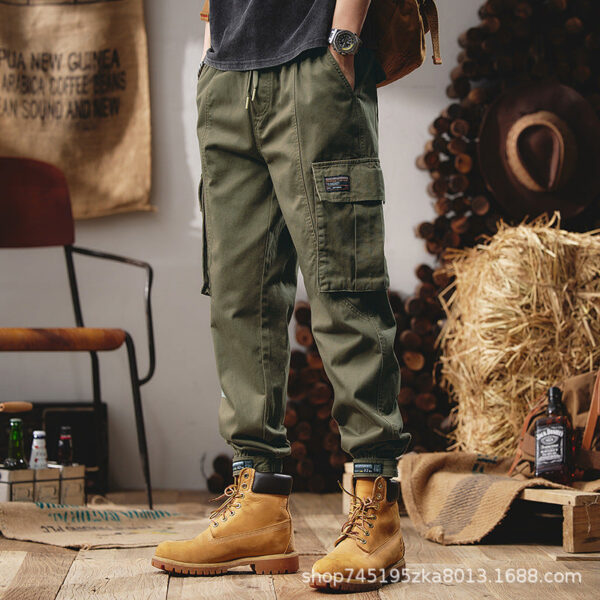 Men's Loose Straight Heavy Heavy Cargo Pants - Image 4