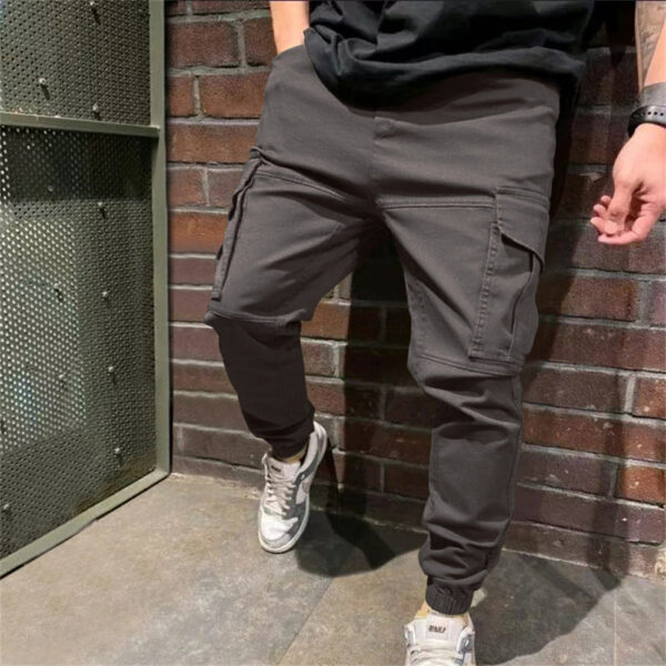 Mens Sports Pants With Pockets Casual Cargo Trousers - Image 2