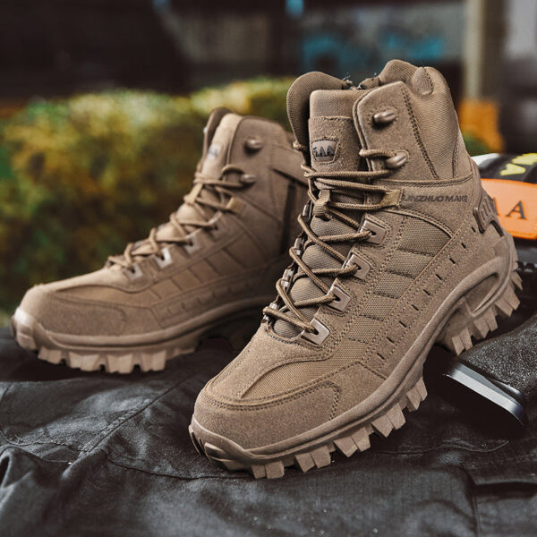 Large Size High Top Outdoor Tactical Boots Desert Boots Men's Combat - Image 2