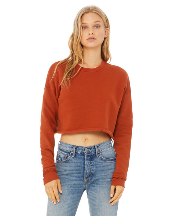 Bella + Canvas Ladies' Cropped Fleece Crew: Contemporary Elegance and Comfort - Image 2