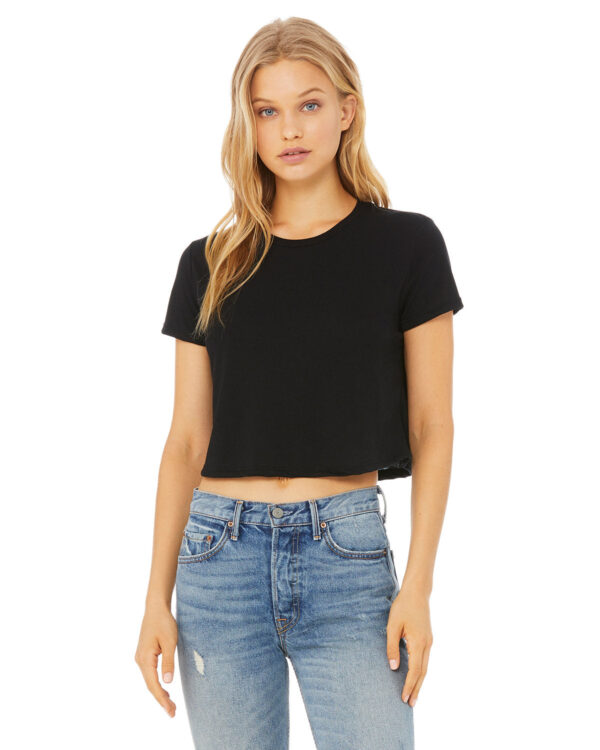 Bella + Canvas Flowy Cropped T-Shirt: Trendy Comfort for Women - Image 2