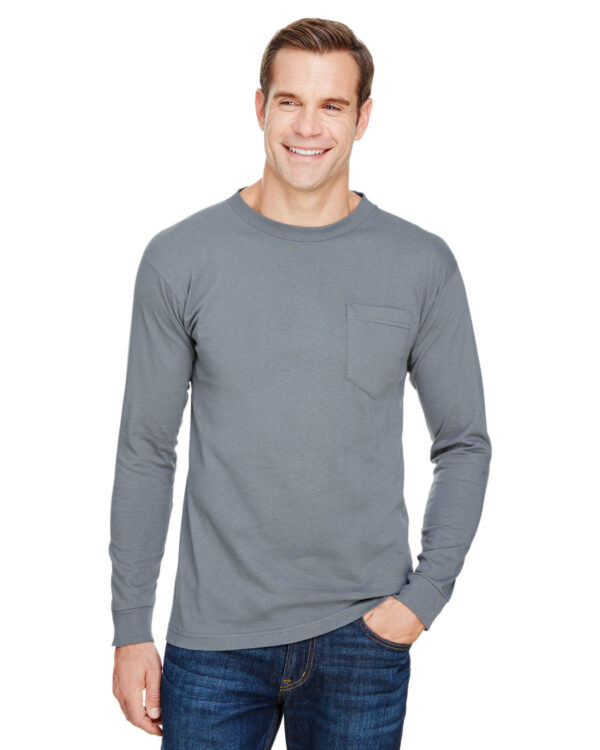 Bayside Unisex Union-Made Long-Sleeve Pocket Crew T-Shirt - Image 4