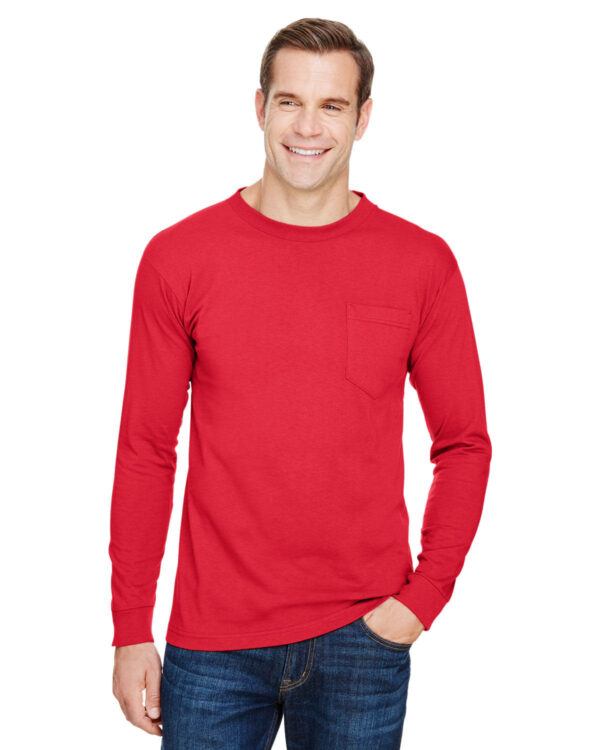 Bayside Unisex Union-Made Long-Sleeve Pocket Crew T-Shirt - Image 8