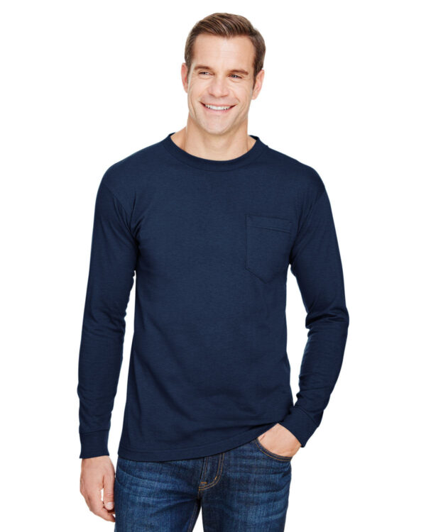 Bayside Unisex Union-Made Long-Sleeve Pocket Crew T-Shirt - Image 7