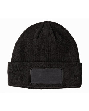 Big Accessories Patch Beanie: Embodied Style with Artful Accents