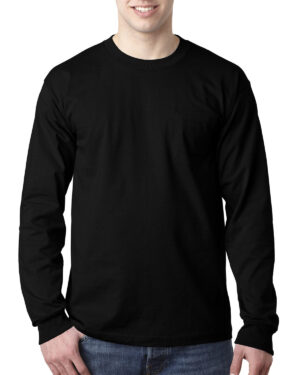 Bayside Adult 6.1 oz., 100% Cotton Long Sleeve Pocket T-Shirt