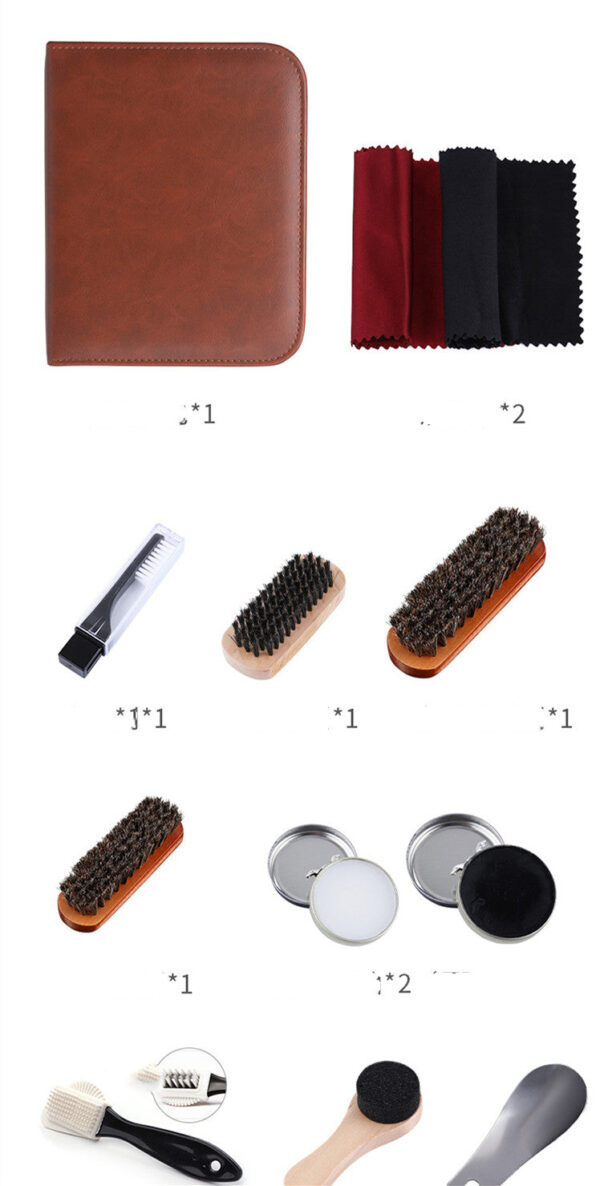 11-piece Set Of Horse Hair Brush Shoe Polish Cleaning Kit - Image 4