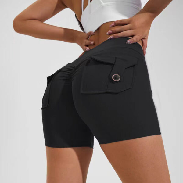 High Waist Hip Lifting Shorts With Pockets Quick Dry Yoga Fitness Sports Pants Summer Women Clothes - Image 10