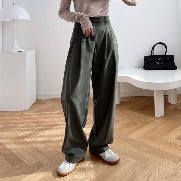 Fashion High Waist Smoke Tube Wide-leg Pants Loose - Image 5