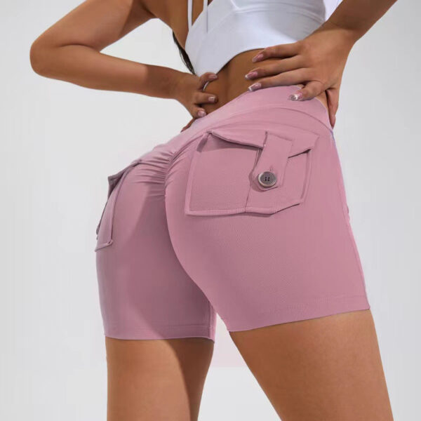 High Waist Hip Lifting Shorts With Pockets Quick Dry Yoga Fitness Sports Pants Summer Women Clothes - Image 9