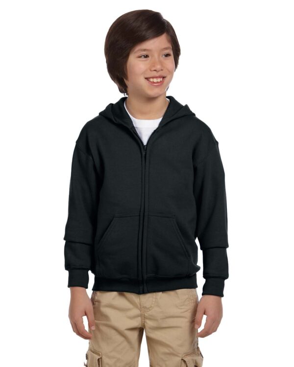 COZY AND STYLISH: GILDAN YOUTH HEAVY BLENDÂ„Â¢ FULL-ZIP HOODED SWEATSHIRT FOR ULTIMATE COMFORT AND DURABILITY