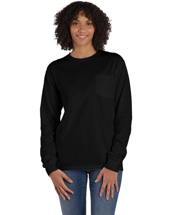 ComfortWash by Hanes Unisex Garment-Dyed Long-Sleeve T-Shirt with Pocket GDH250 - Image 3