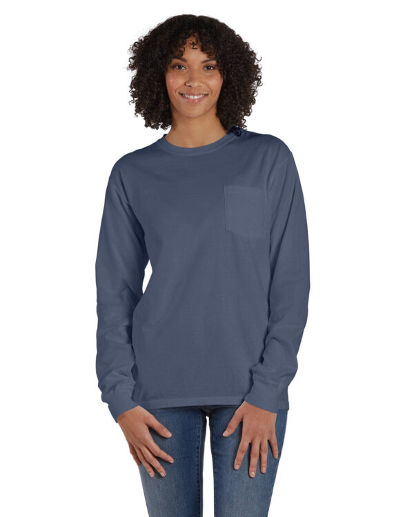 ComfortWash by Hanes Unisex Garment-Dyed Long-Sleeve T-Shirt with Pocket GDH250 - Image 6