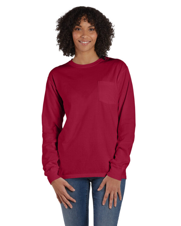 ComfortWash by Hanes Unisex Garment-Dyed Long-Sleeve T-Shirt with Pocket GDH250 - Image 9