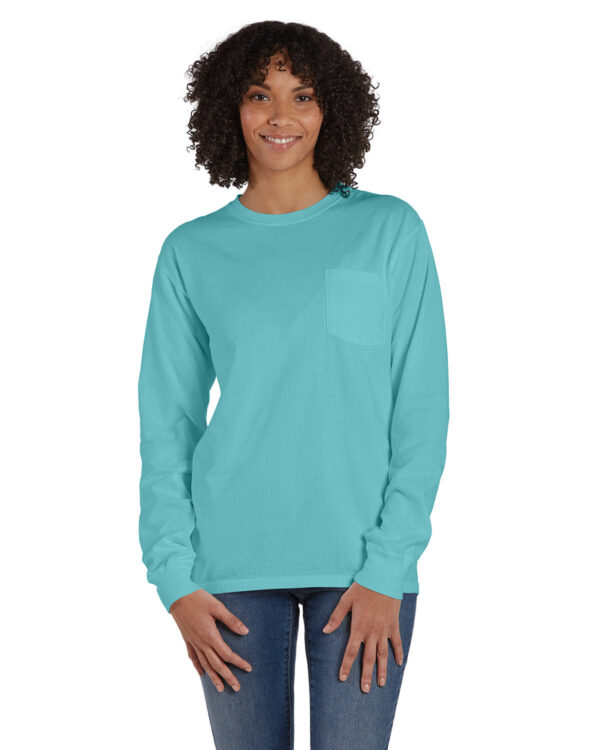 ComfortWash by Hanes Unisex Garment-Dyed Long-Sleeve T-Shirt with Pocket GDH250 - Image 11