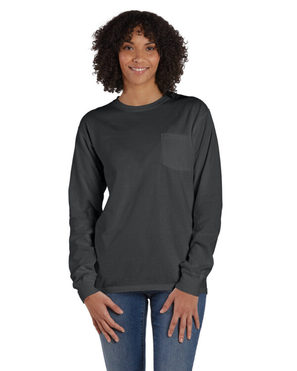 ComfortWash by Hanes Unisex Garment-Dyed Long-Sleeve T-Shirt with Pocket GDH250 - Image 12