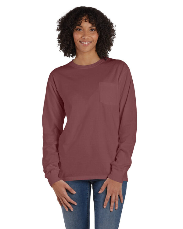 ComfortWash by Hanes Unisex Garment-Dyed Long-Sleeve T-Shirt with Pocket GDH250 - Image 15