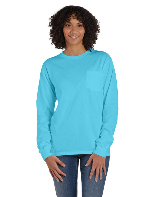 ComfortWash by Hanes Unisex Garment-Dyed Long-Sleeve T-Shirt with Pocket GDH250 - Image 16