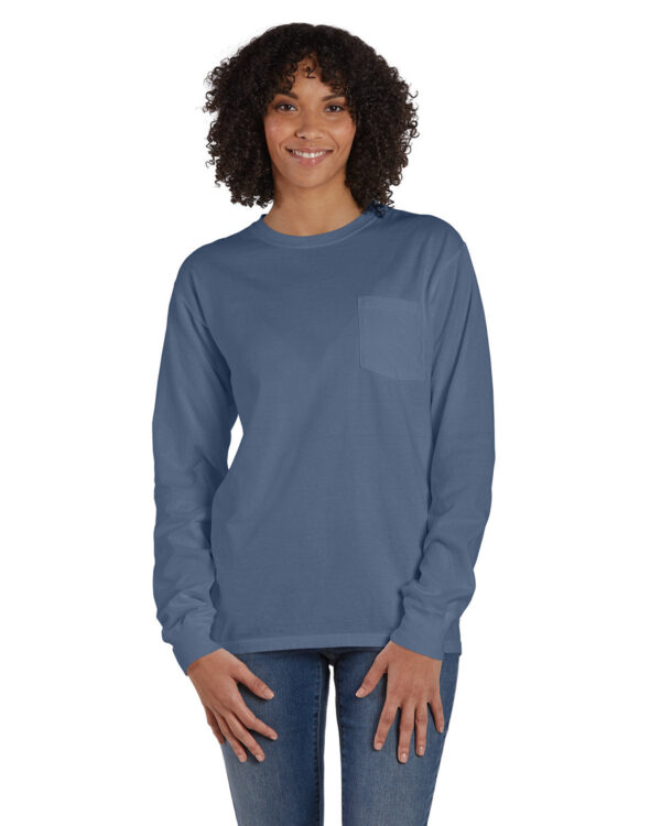 ComfortWash by Hanes Unisex Garment-Dyed Long-Sleeve T-Shirt with Pocket GDH250 - Image 17