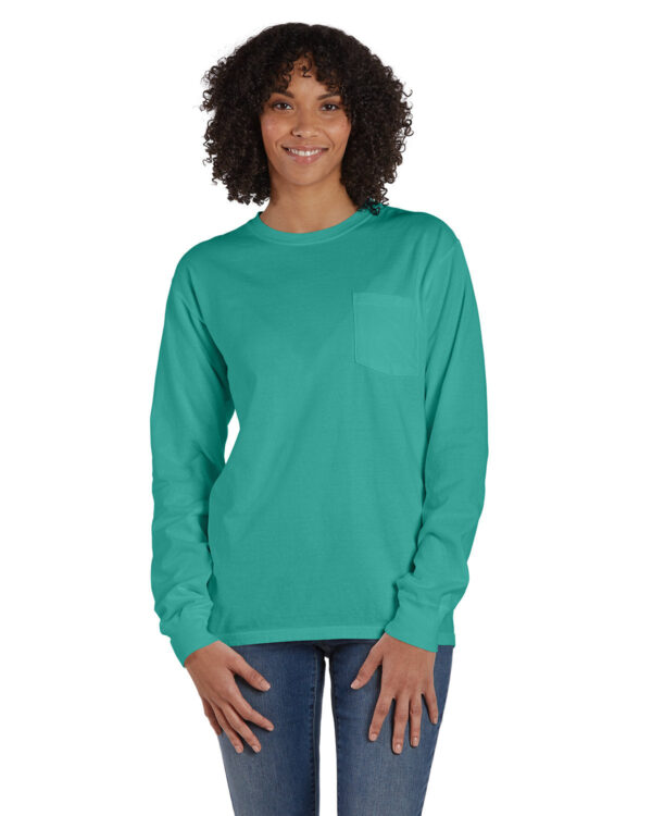 ComfortWash by Hanes Unisex Garment-Dyed Long-Sleeve T-Shirt with Pocket GDH250 - Image 18