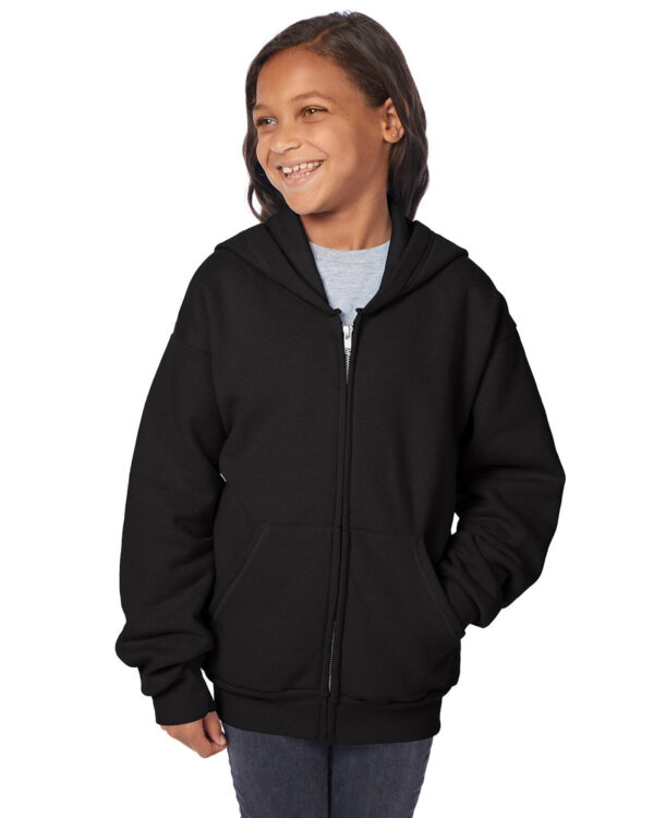 elevate-style-and-sustainability-with-the-hanes-youth-7-8-oz-ecosmartÂ®-50-50-full-zip-hooded-sweatshirt - Image 4