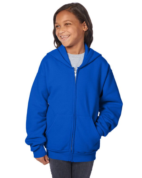 elevate-style-and-sustainability-with-the-hanes-youth-7-8-oz-ecosmartÂ®-50-50-full-zip-hooded-sweatshirt - Image 6