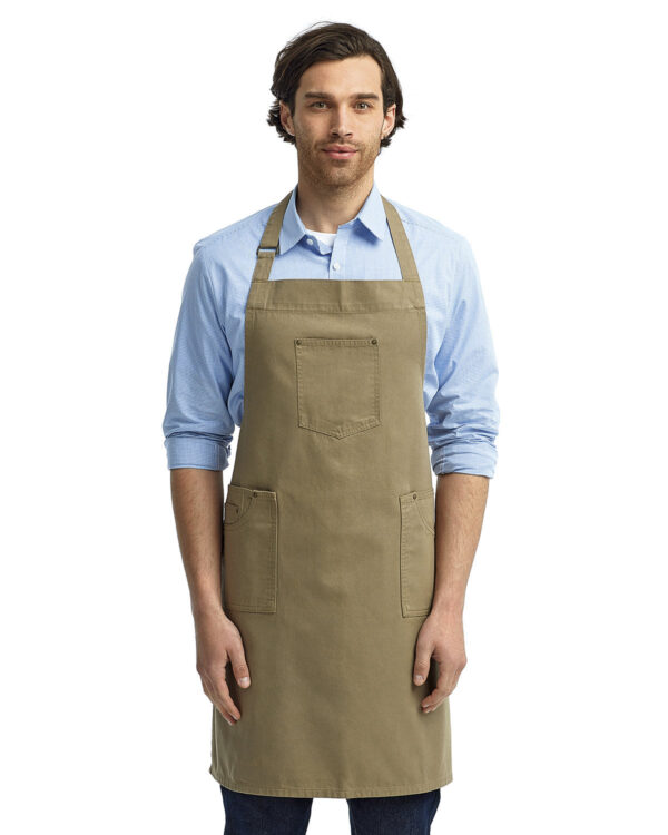 Artisan Elegance: The Unisex Cotton Chino Bib Apron from the Artisan Collection by Reprime - Image 2