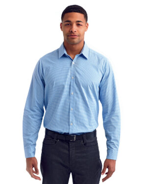 Artisan Elegance: The Men's Microcheck Gingham Long-Sleeve Cotton Shirt from the Artisan Collection by Reprime